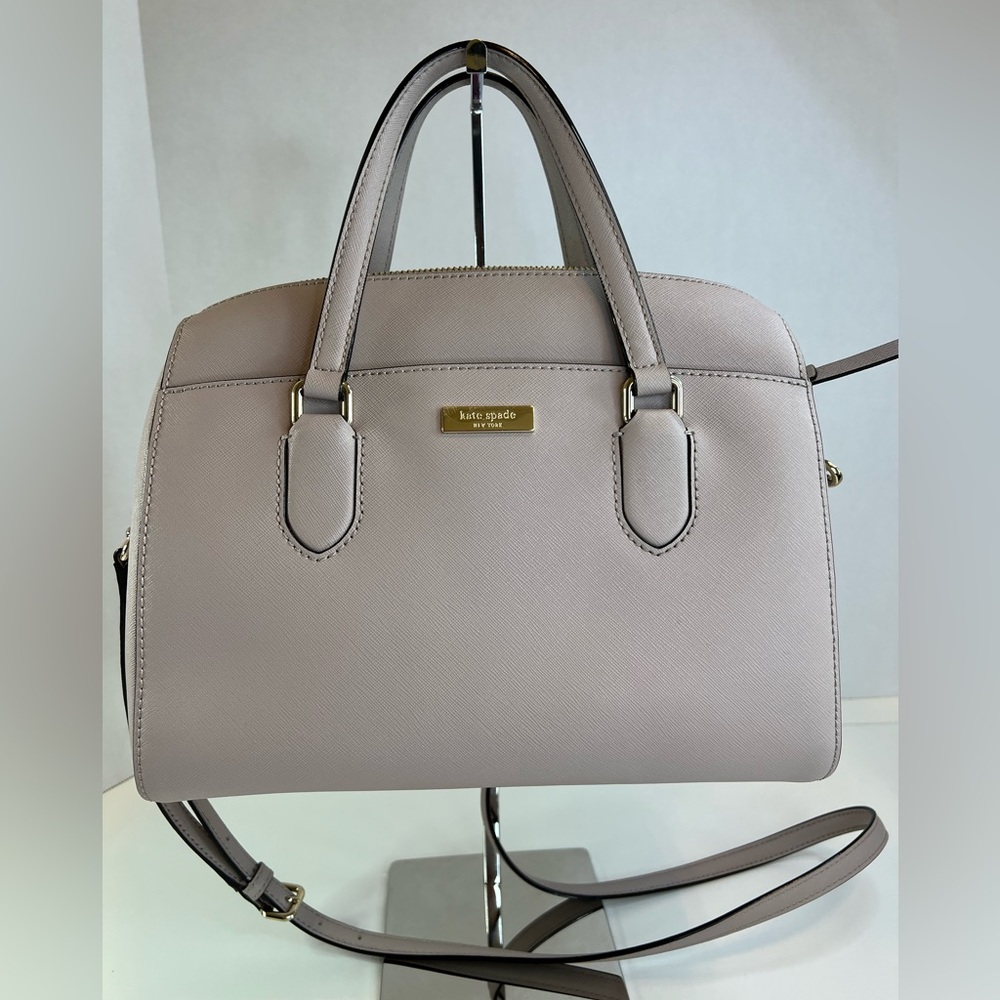 Kate Spade Mauve Cross Grain Leather Crossbody Handbag
